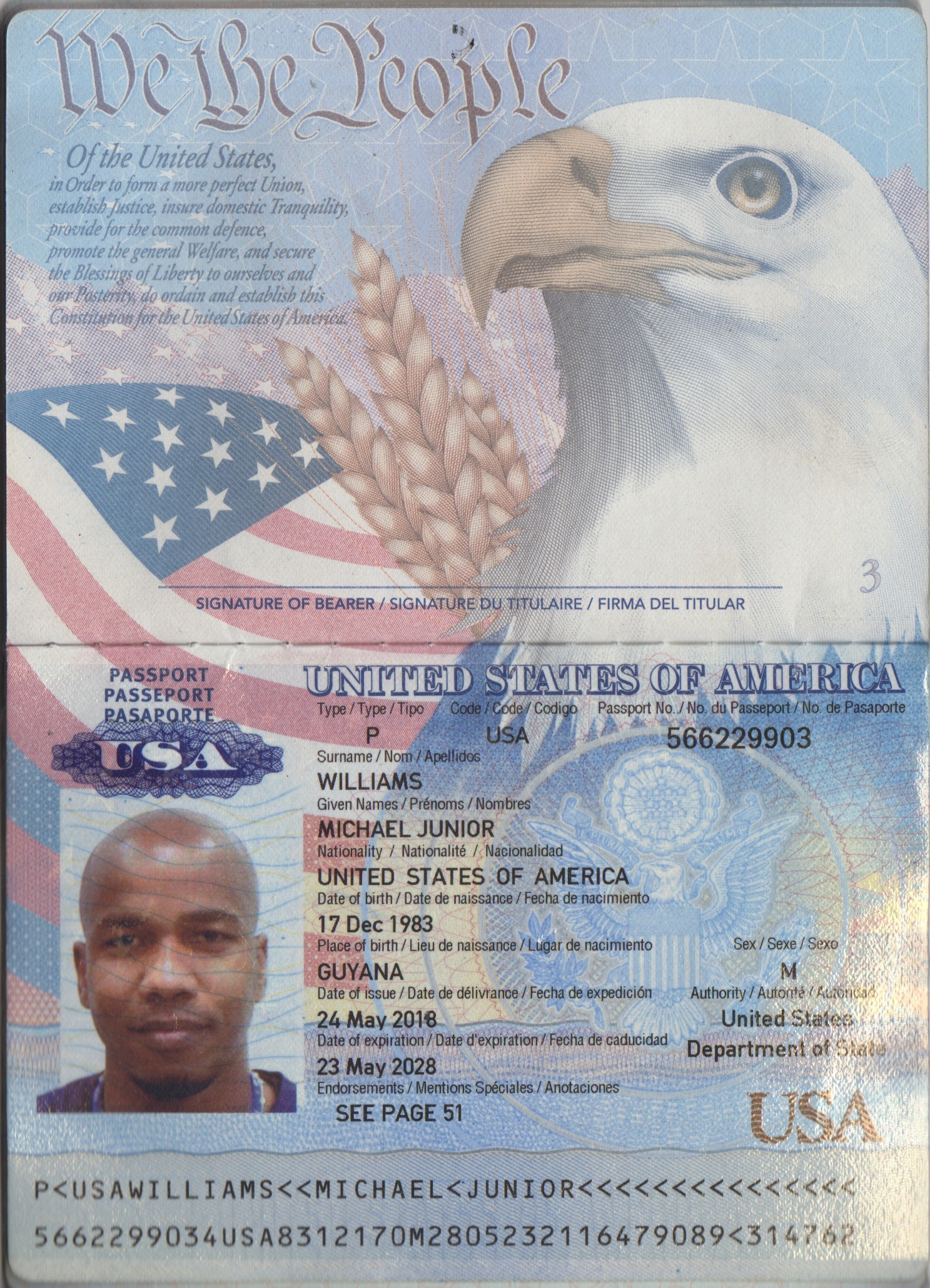  Michael Junior Williams Passport